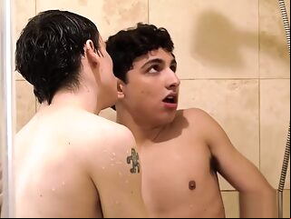 Gay stepbrother s teen in the shower and fucks him stepbrother gay gay